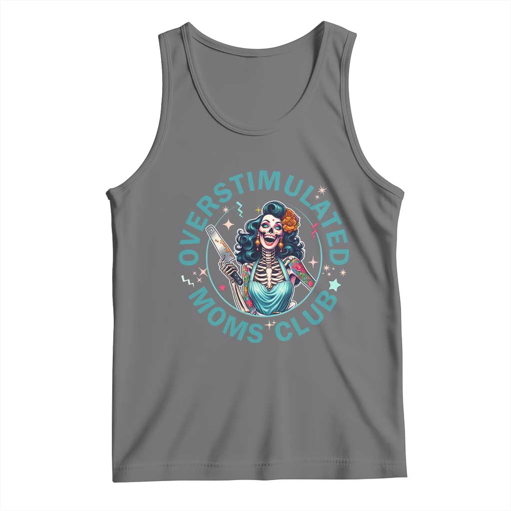Overstimulated Moms Club Tank Top Neurodivergent Mom Mental Health TS14 Black Heather Print Your Wear