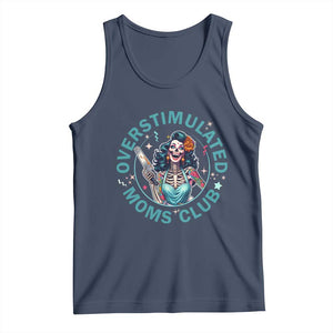 Overstimulated Moms Club Tank Top Neurodivergent Mom Mental Health TS14 Navy Print Your Wear