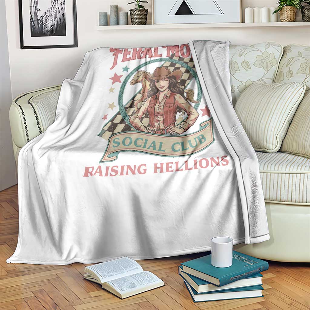 Feral Moms Social Club Throw Blanket Western Cowgirl Mom Mother’s Day TS14 Print Your Wear