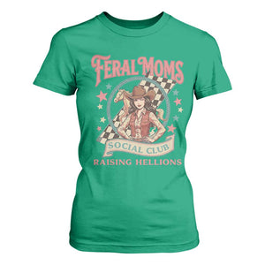Feral Moms Social Club T Shirt For Women Western Cowgirl Mom Mother’s Day TS14 Irish Green Print Your Wear