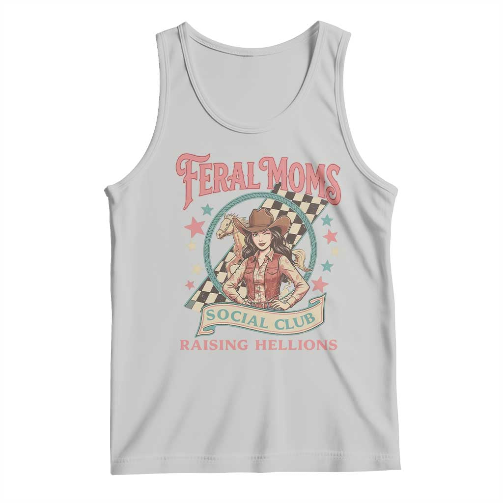 Feral Moms Social Club Tank Top Western Cowgirl Mom Mother’s Day TS14 Ash Print Your Wear