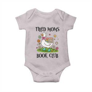 Tired Moms Book Club Baby Onesie Silly Goose Mama Bookish Reader Gift TS14 Ice Gray Print Your Wear