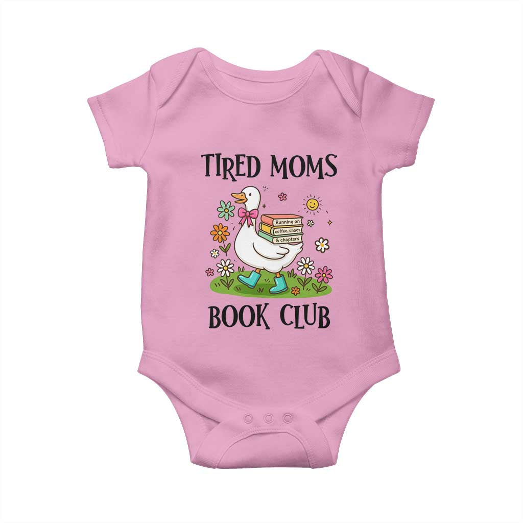 Tired Moms Book Club Baby Onesie Silly Goose Mama Bookish Reader Gift TS14 Light Pink Print Your Wear