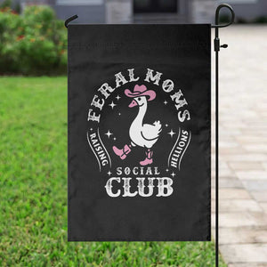 Feral Moms Raising Hellions Social Club Garden Flag Funny Goose Pink Cowgirl Boots Hat TS14 Print Your Wear
