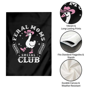 Feral Moms Raising Hellions Social Club Garden Flag Funny Goose Pink Cowgirl Boots Hat TS14 Print Your Wear