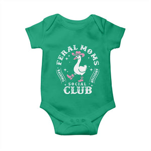 Feral Moms Raising Hellions Social Club Baby Onesie Funny Goose Pink Cowgirl Boots Hat TS14 Irish Green Print Your Wear
