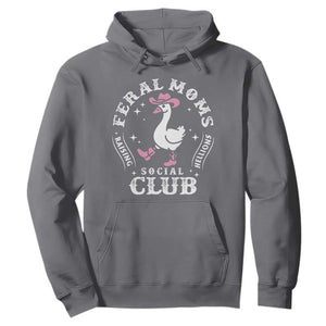 Feral Moms Raising Hellions Social Club Hoodie Funny Goose Pink Cowgirl Boots Hat TS14 Charcoal Print Your Wear