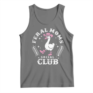 Feral Moms Raising Hellions Social Club Tank Top Funny Goose Pink Cowgirl Boots Hat TS14 Black Heather Print Your Wear