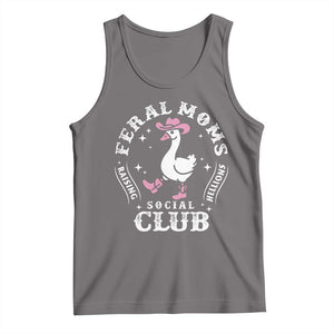 Feral Moms Raising Hellions Social Club Tank Top Funny Goose Pink Cowgirl Boots Hat TS14 Deep Heather Print Your Wear
