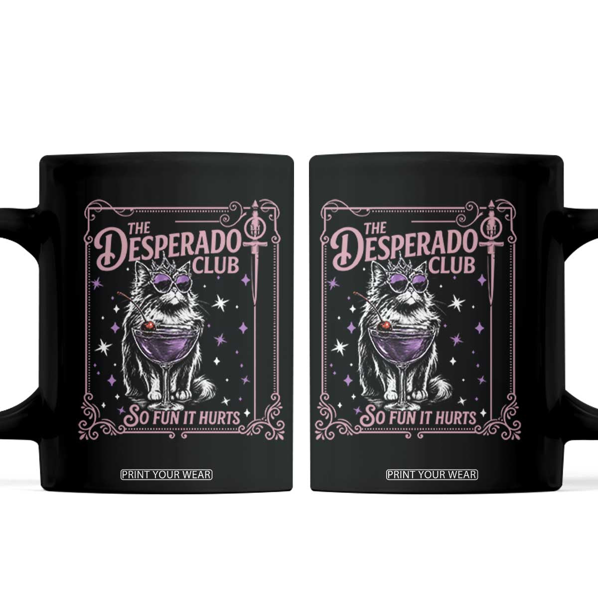 The Desperado Club Sign Sci-Fi Book Coffee Mug Vintage Princess Cat Book Lover