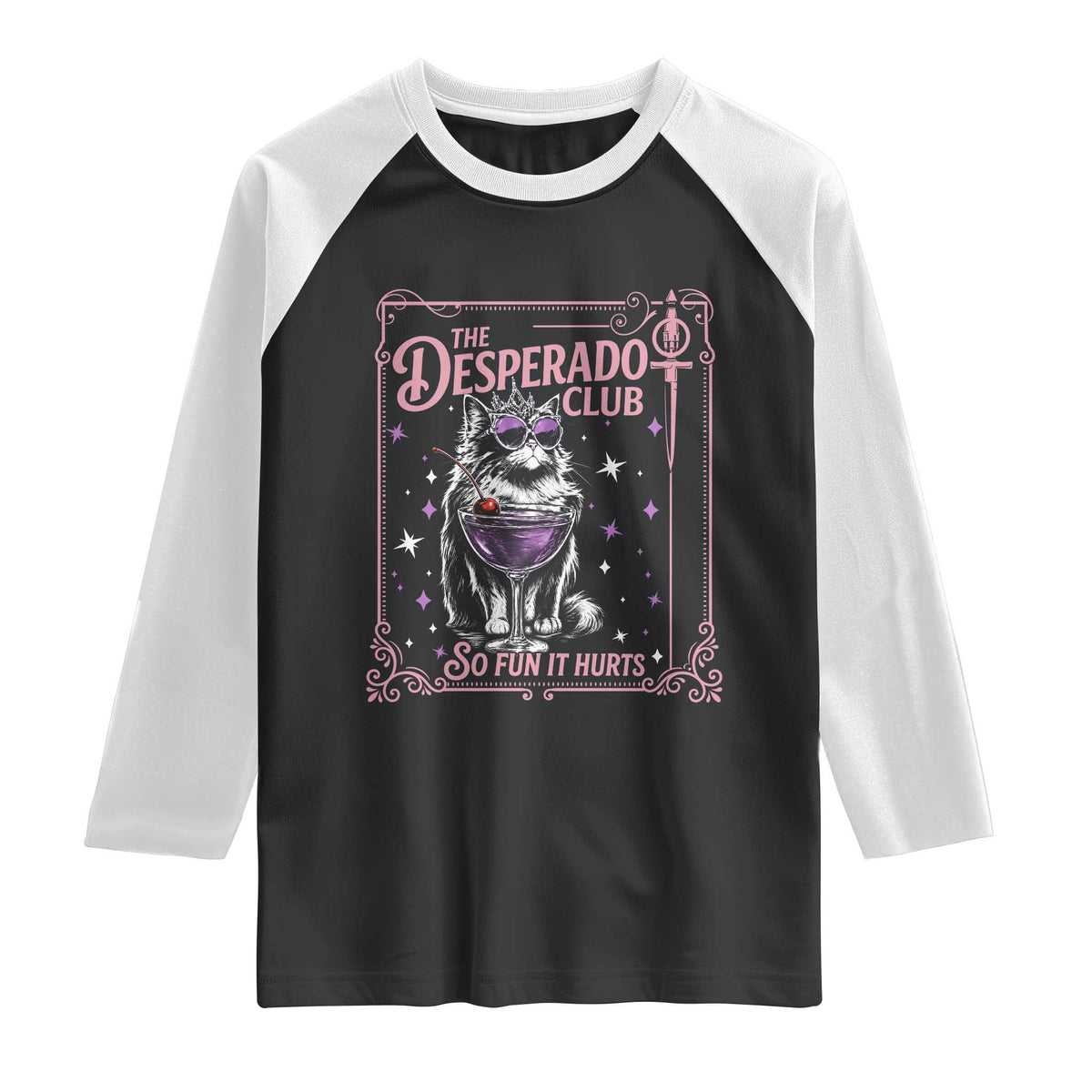 The Desperado Club Sign Sci-Fi Book Raglan Shirt Vintage Princess Cat Book Lover
