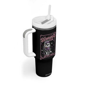 The Desperado Club Sign Sci-Fi Book Tumbler With Handle Vintage Princess Cat Book Lover