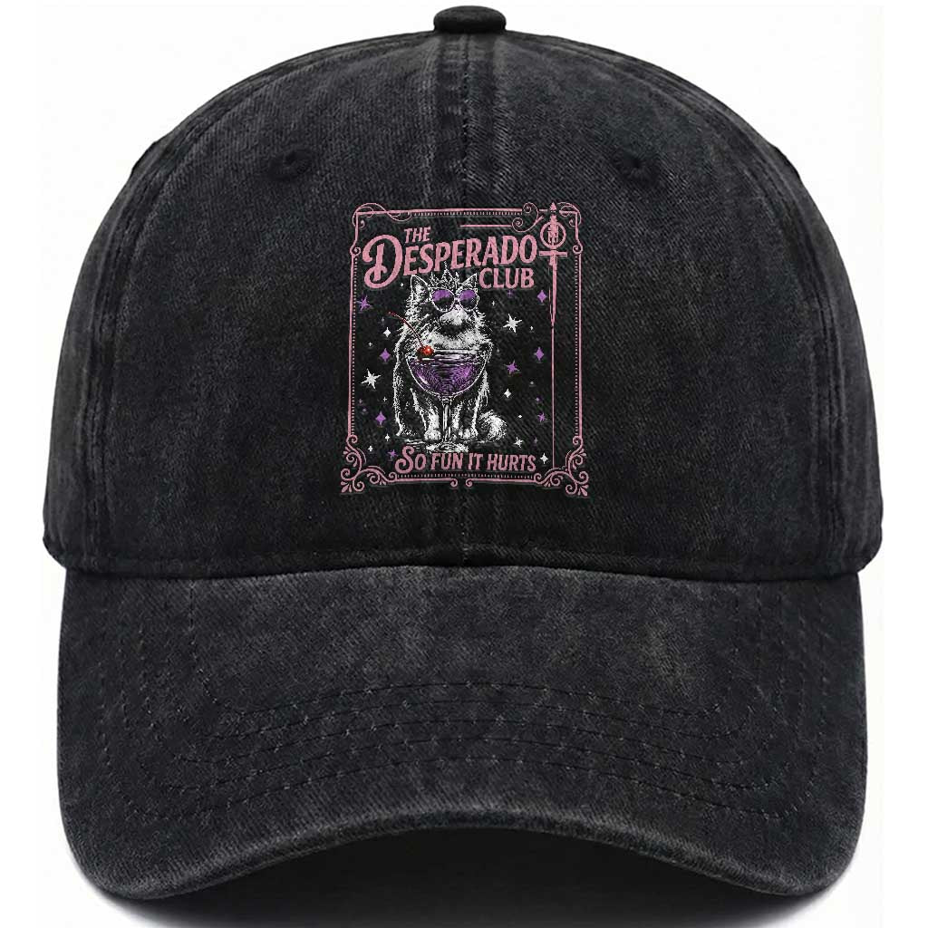 The Desperado Club Sign Sci-Fi Book Washed Cotton Baseball Cap Vintage Princess Cat Book Lover
