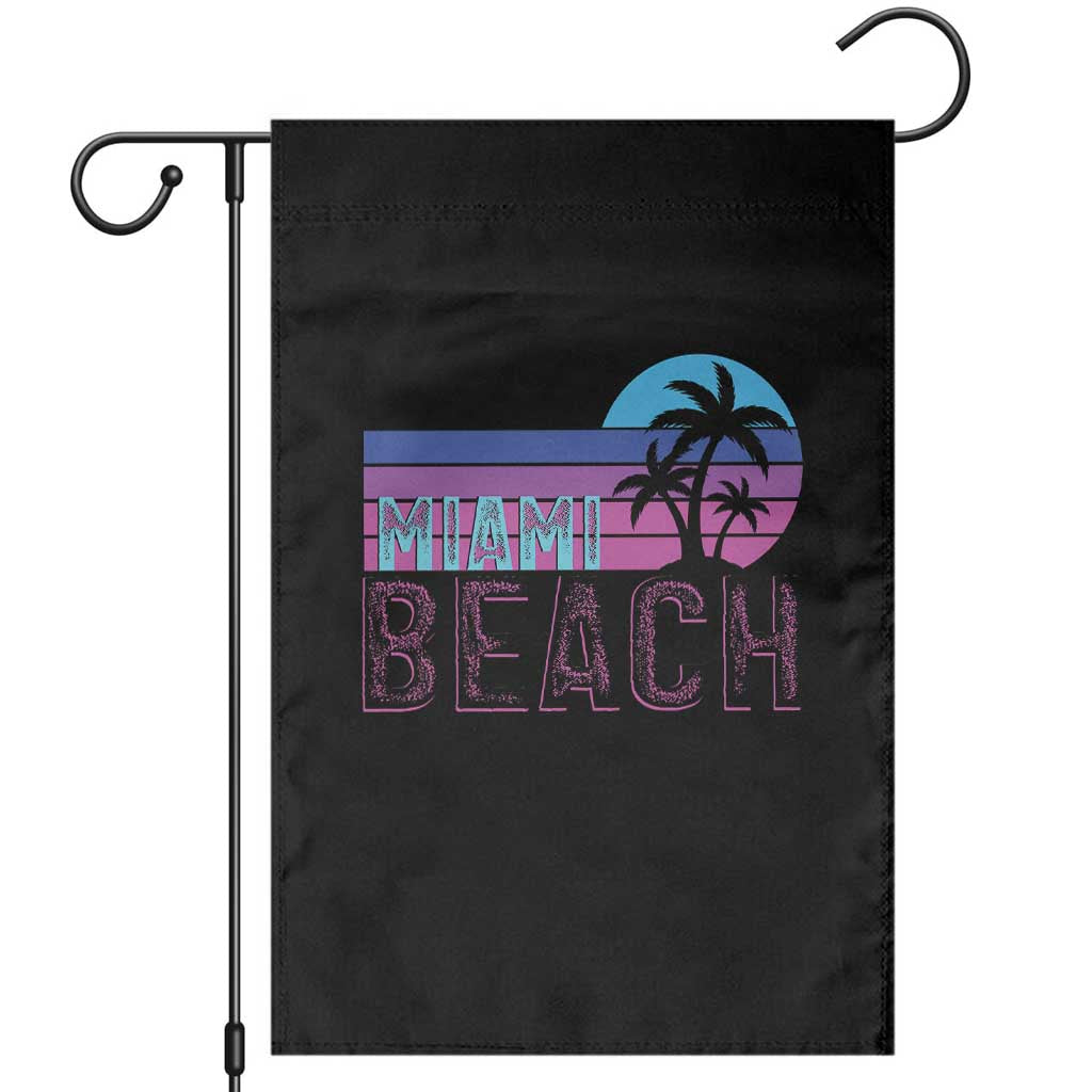 Vintage Miami Beach Garden Flag Florida Proud Floridian Retro Palms Trees