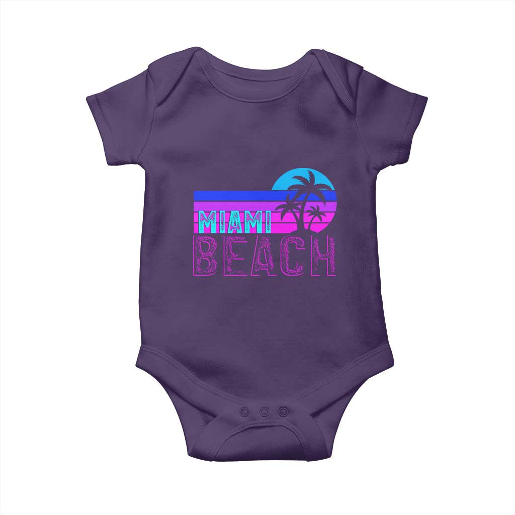 Vintage Miami Beach Baby Onesie Florida Proud Floridian Retro Palms Trees