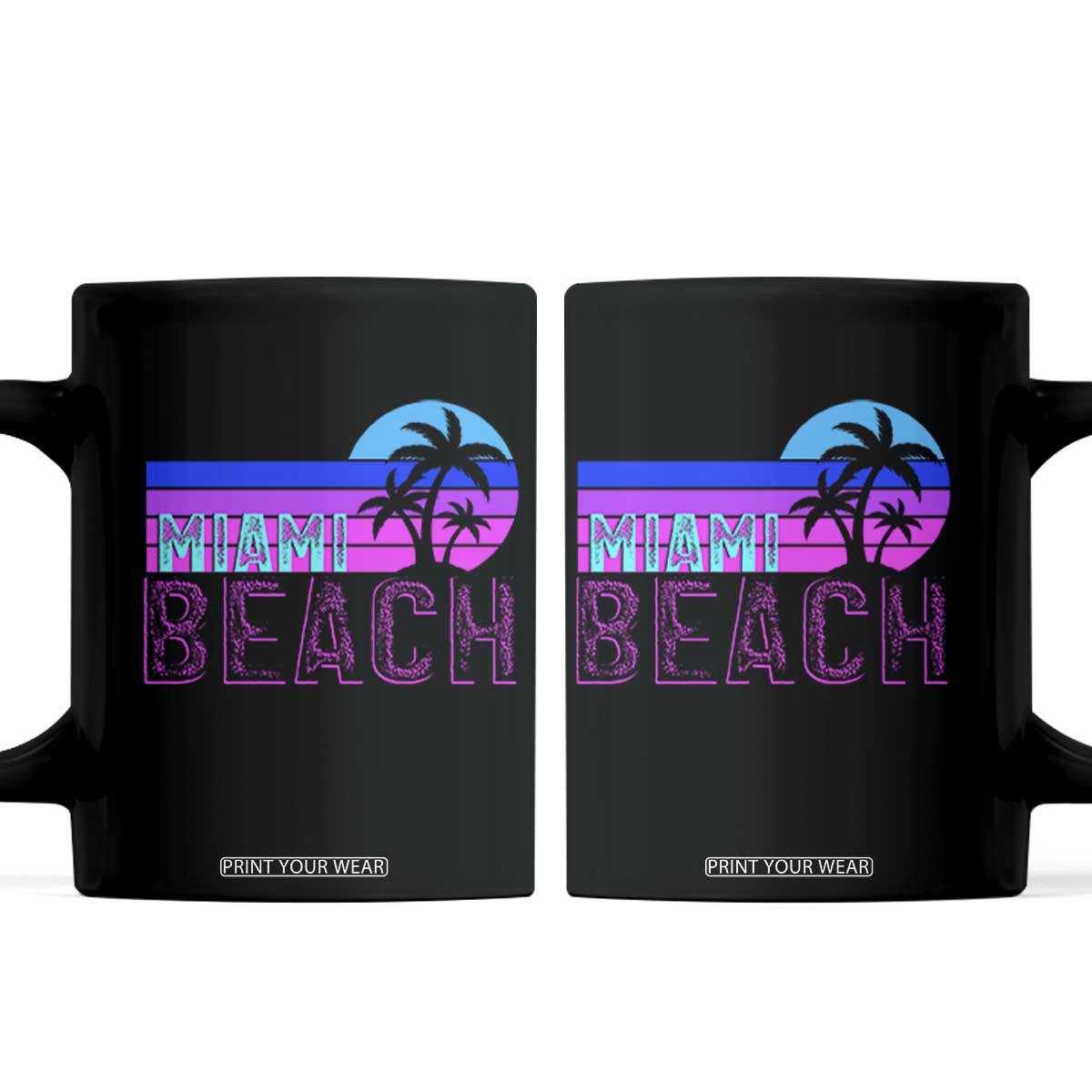 Vintage Miami Beach Coffee Mug Florida Proud Floridian Retro Palms Trees