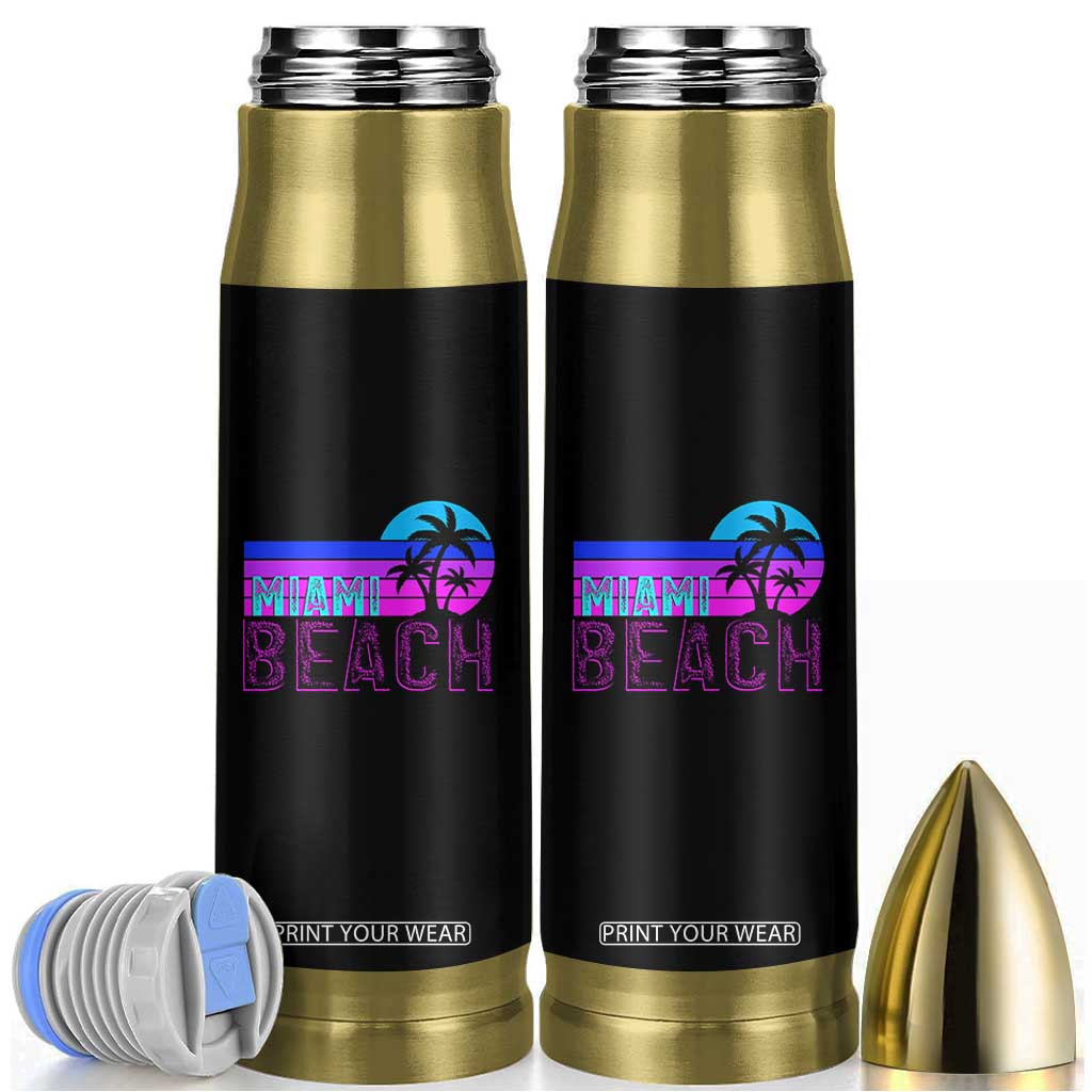 Vintage Miami Beach Bullet Tumbler Florida Proud Floridian Retro Palms Trees TS14 Black Print Your Wear