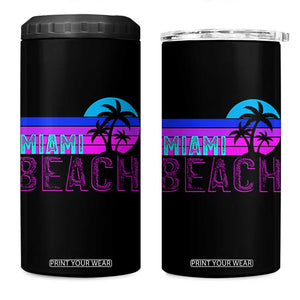 Vintage Miami Beach 4 in 1 Can Cooler Tumbler Florida Proud Floridian Retro Palms Trees