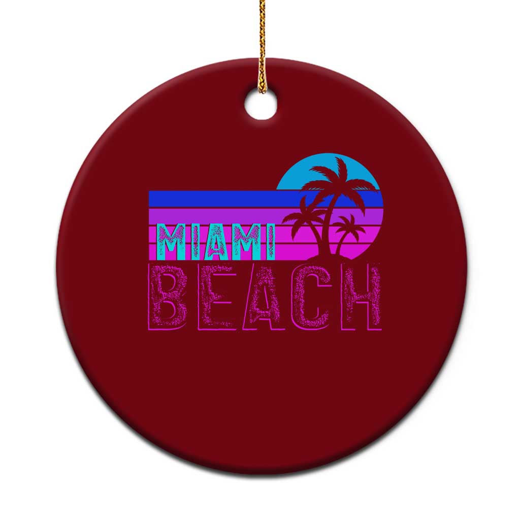 Vintage Miami Beach Ceramic Ornament Florida Proud Floridian Retro Palms Trees TS14 1pc Red Print Your Wear