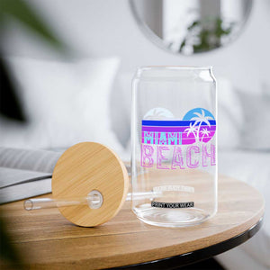 Vintage Miami Beach Glass Can Florida Proud Floridian Retro Palms Trees