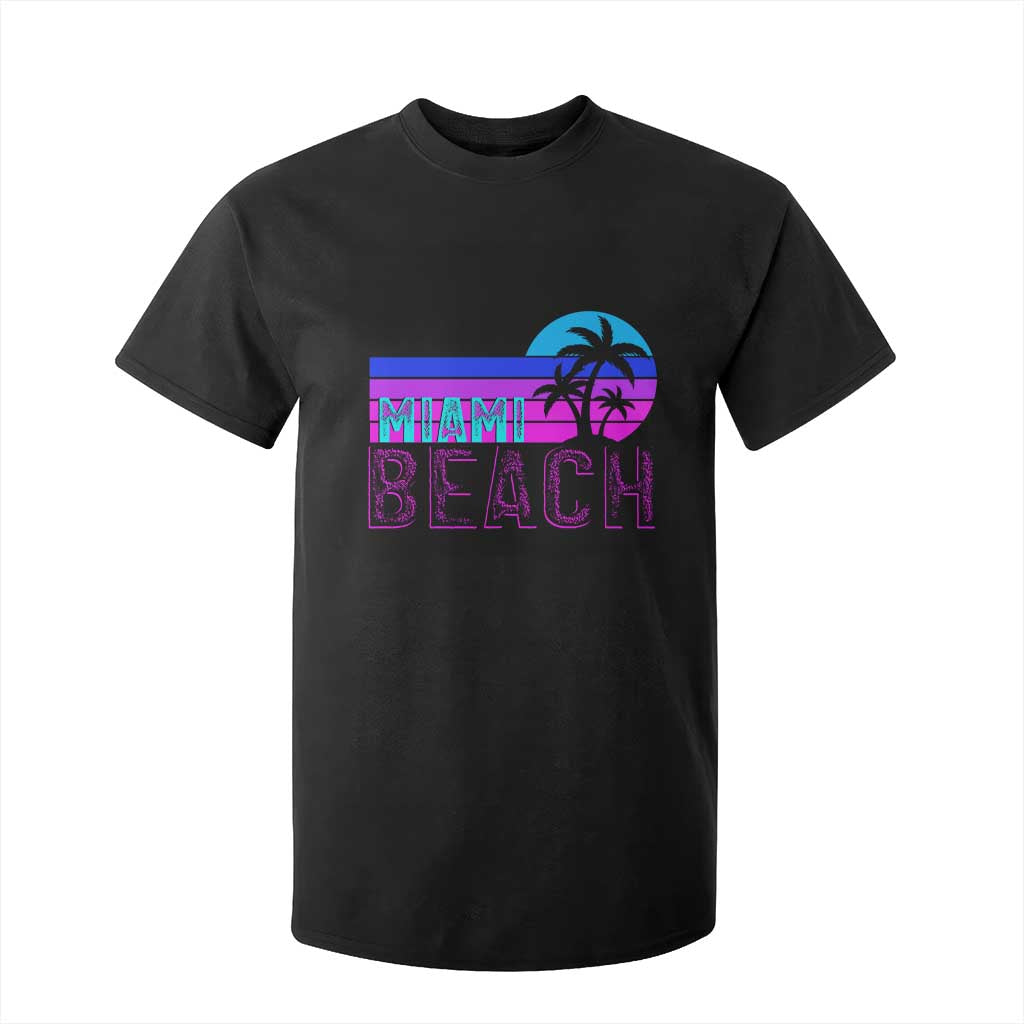 Vintage Miami Beach T Shirt For Kid Florida Proud Floridian Retro Palms Trees TS14 Black Print Your Wear