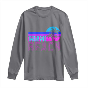 Vintage Miami Beach Long Sleeve Shirt Florida Proud Floridian Retro Palms Trees