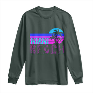 Vintage Miami Beach Long Sleeve Shirt Florida Proud Floridian Retro Palms Trees
