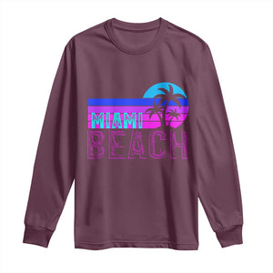 Vintage Miami Beach Long Sleeve Shirt Florida Proud Floridian Retro Palms Trees