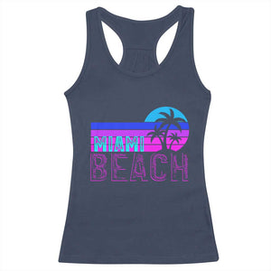 Vintage Miami Beach Racerback Tank Top Florida Proud Floridian Retro Palms Trees