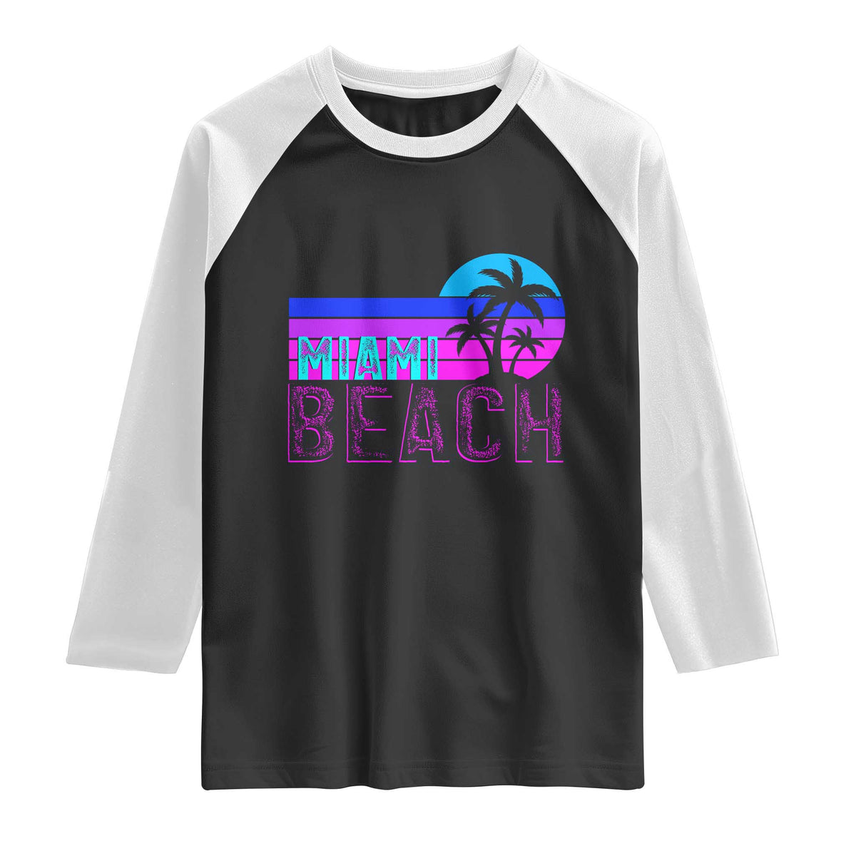 Vintage Miami Beach Raglan Shirt Florida Proud Floridian Retro Palms Trees