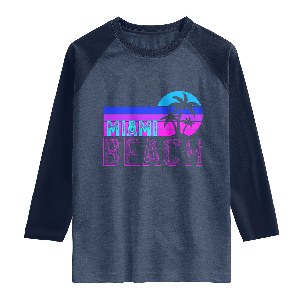 Vintage Miami Beach Raglan Shirt Florida Proud Floridian Retro Palms Trees