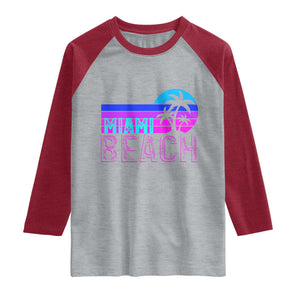 Vintage Miami Beach Raglan Shirt Florida Proud Floridian Retro Palms Trees