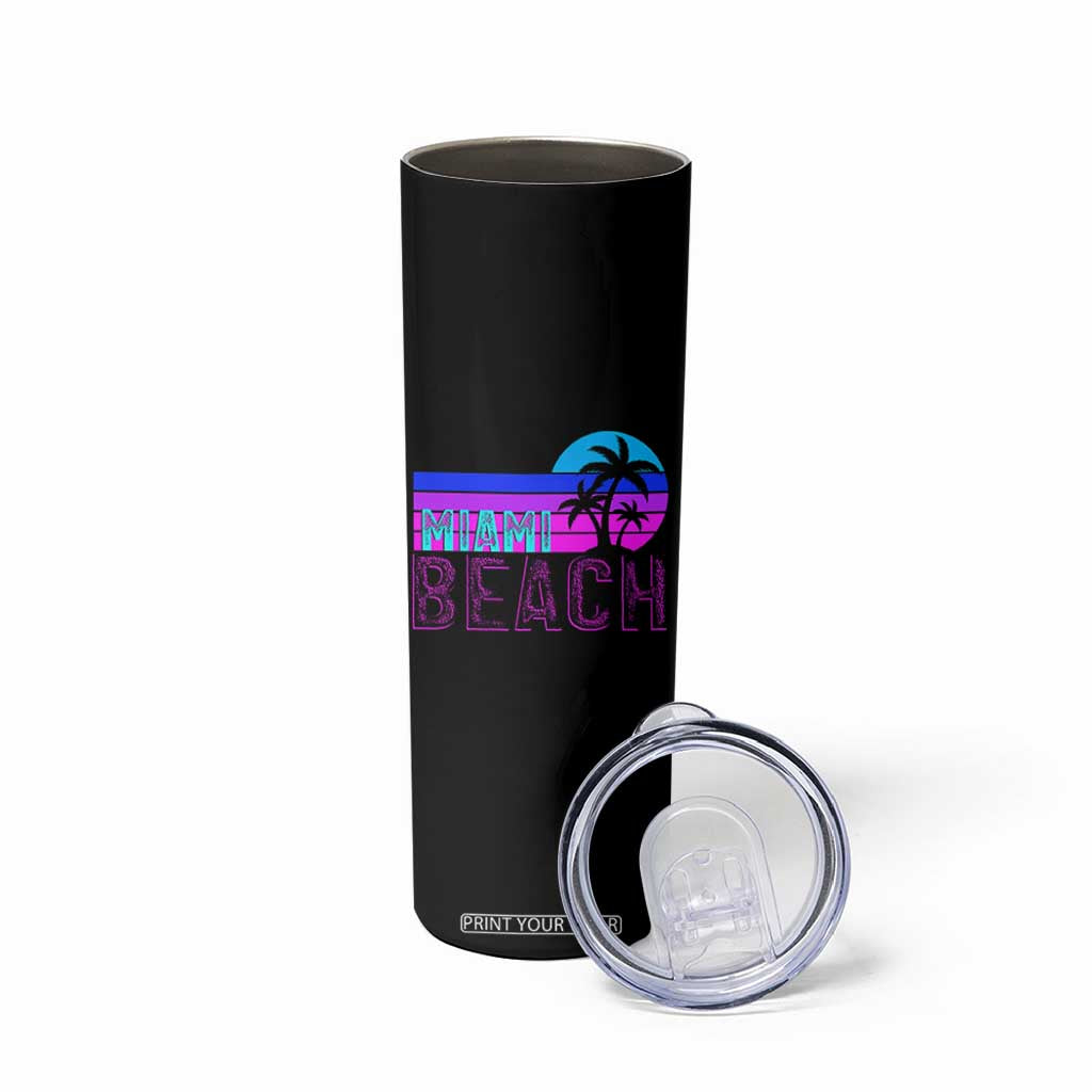 Vintage Miami Beach Skinny Tumbler Florida Proud Floridian Retro Palms Trees