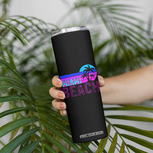 Vintage Miami Beach Skinny Tumbler Florida Proud Floridian Retro Palms Trees
