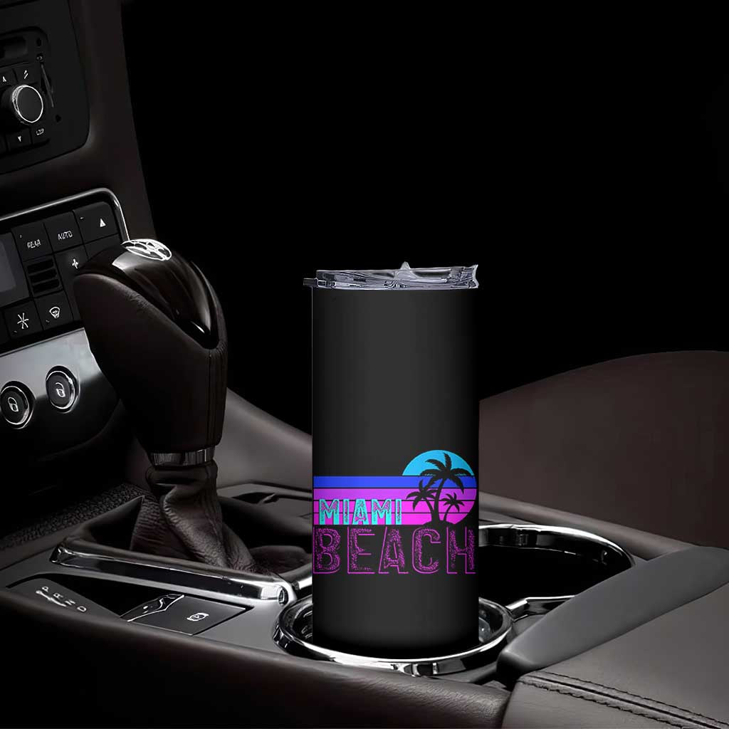 Vintage Miami Beach Skinny Tumbler Florida Proud Floridian Retro Palms Trees