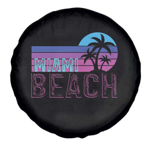 Vintage Miami Beach Spare Tire Cover Florida Proud Floridian Retro Palms Trees