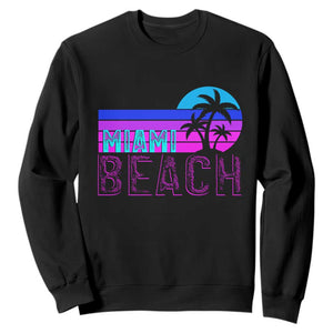 Vintage Miami Beach Sweatshirt Florida Proud Floridian Retro Palms Trees