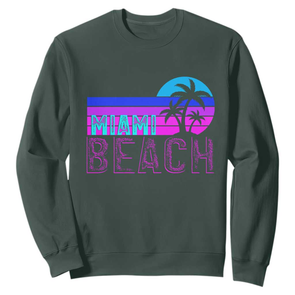 Vintage Miami Beach Sweatshirt Florida Proud Floridian Retro Palms Trees