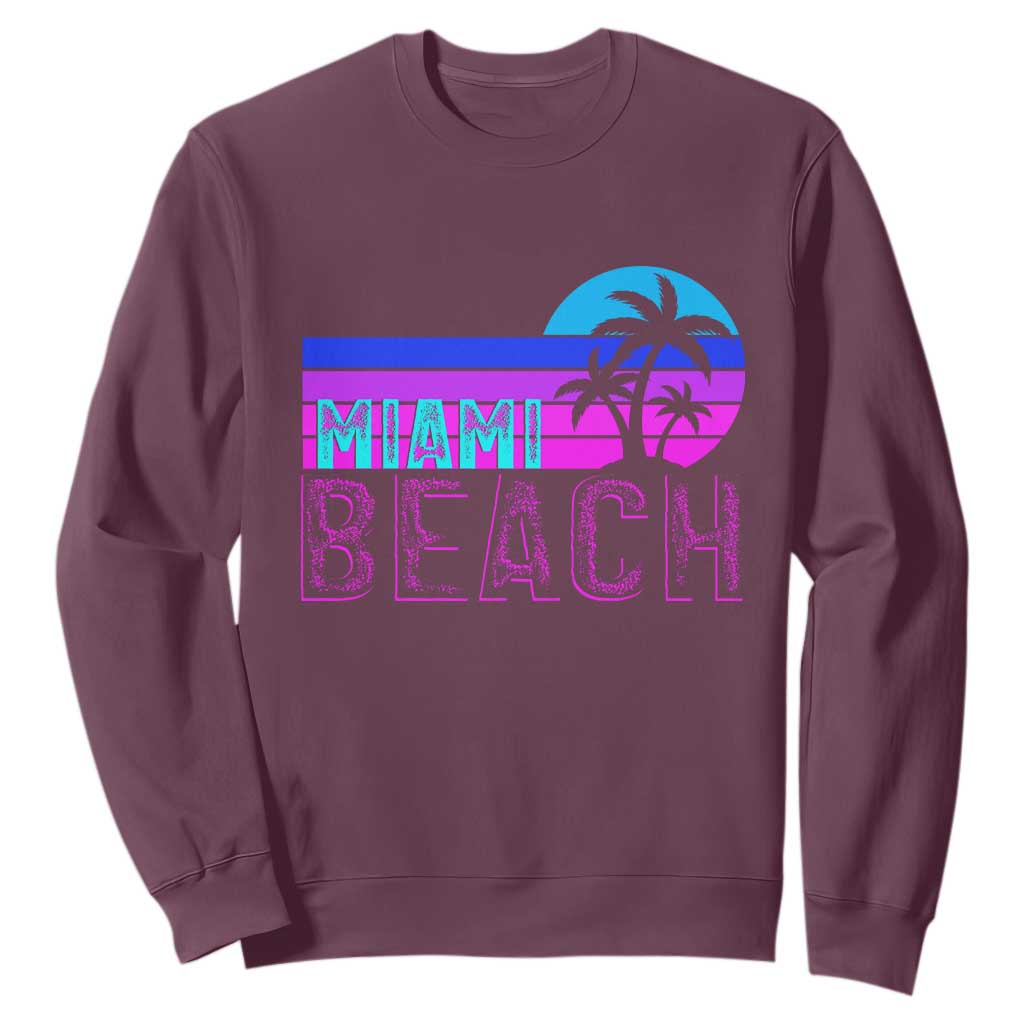 Vintage Miami Beach Sweatshirt Florida Proud Floridian Retro Palms Trees