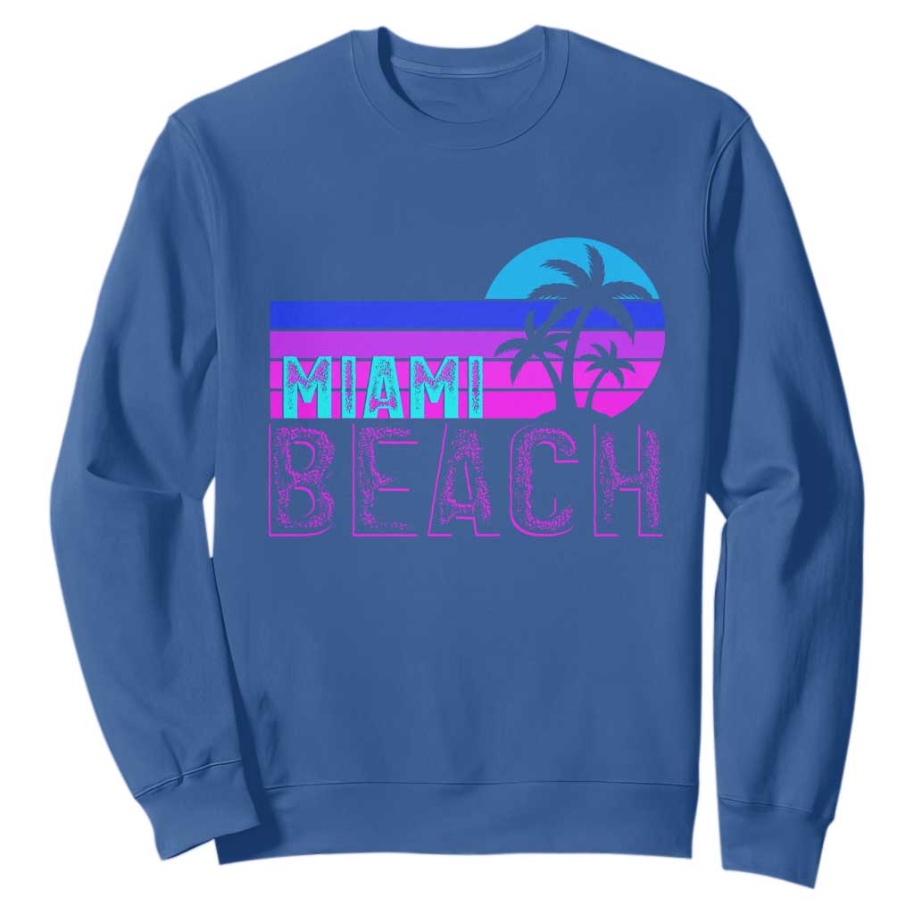 Vintage Miami Beach Sweatshirt Florida Proud Floridian Retro Palms Trees