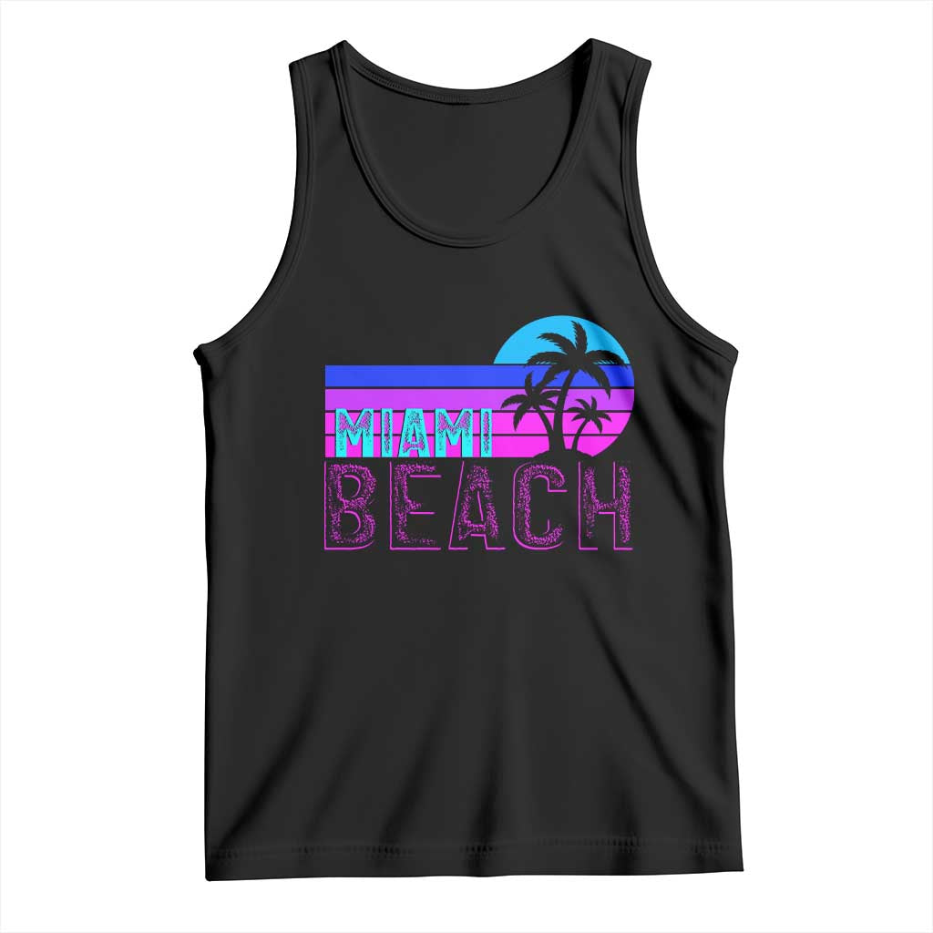 Vintage Miami Beach Tank Top Florida Proud Floridian Retro Palms Trees