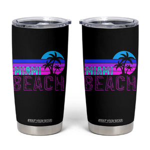 Vintage Miami Beach Tumbler Cup Florida Proud Floridian Retro Palms Trees