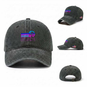 Vintage Miami Beach Washed Cotton Baseball Cap Florida Proud Floridian Retro Palms Trees