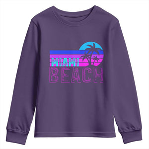 Vintage Miami Beach Youth Sweatshirt Florida Proud Floridian Retro Palms Trees