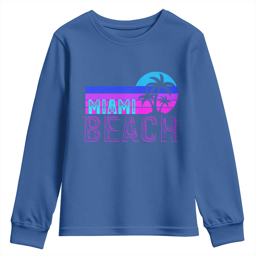 Vintage Miami Beach Youth Sweatshirt Florida Proud Floridian Retro Palms Trees