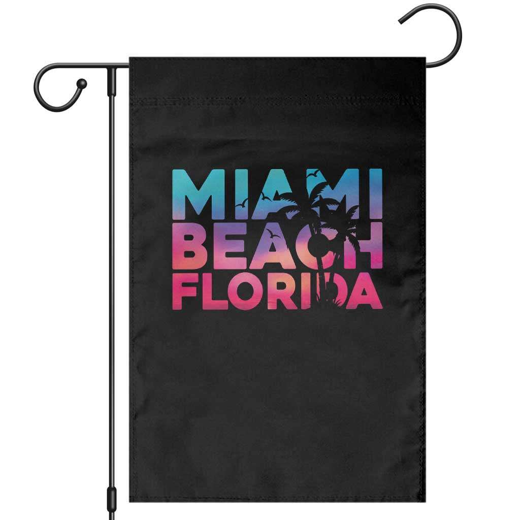 Miami Beach Florida Proud Garden Flag Floridian Retro Palms Trees