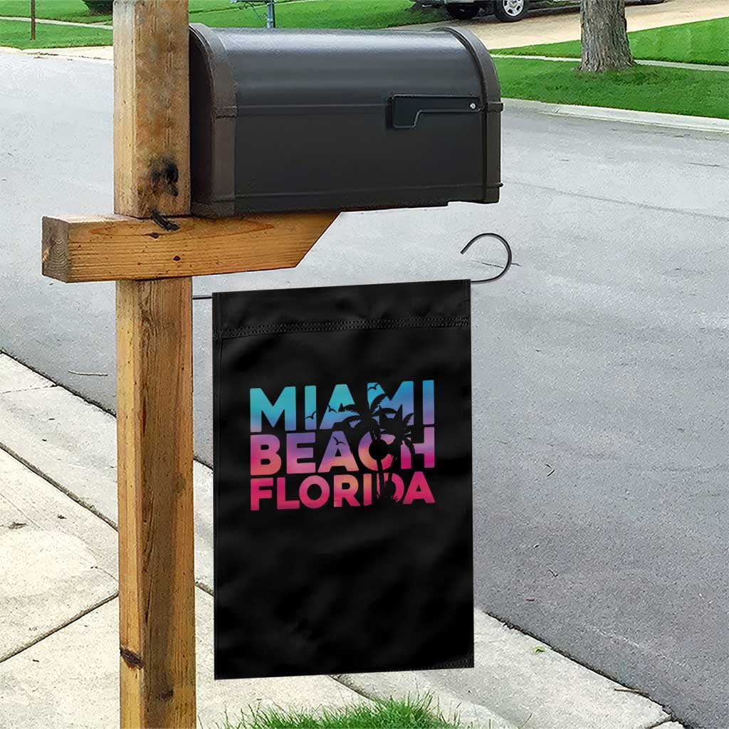 Miami Beach Florida Proud Garden Flag Floridian Retro Palms Trees