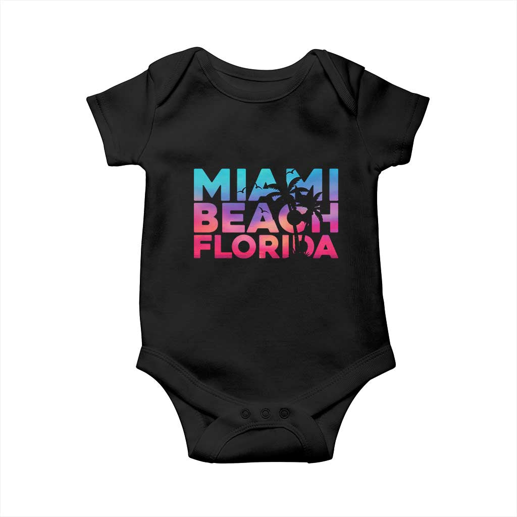 Miami Beach Florida Proud Baby Onesie Floridian Retro Palms Trees