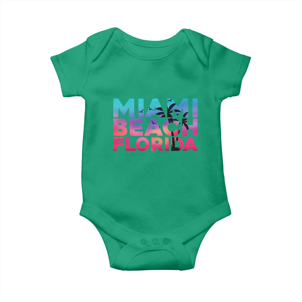 Miami Beach Florida Proud Baby Onesie Floridian Retro Palms Trees
