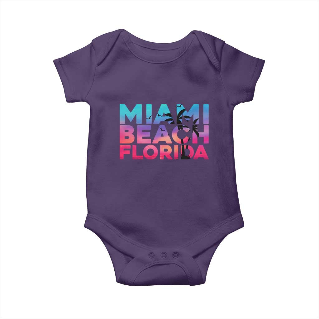Miami Beach Florida Proud Baby Onesie Floridian Retro Palms Trees